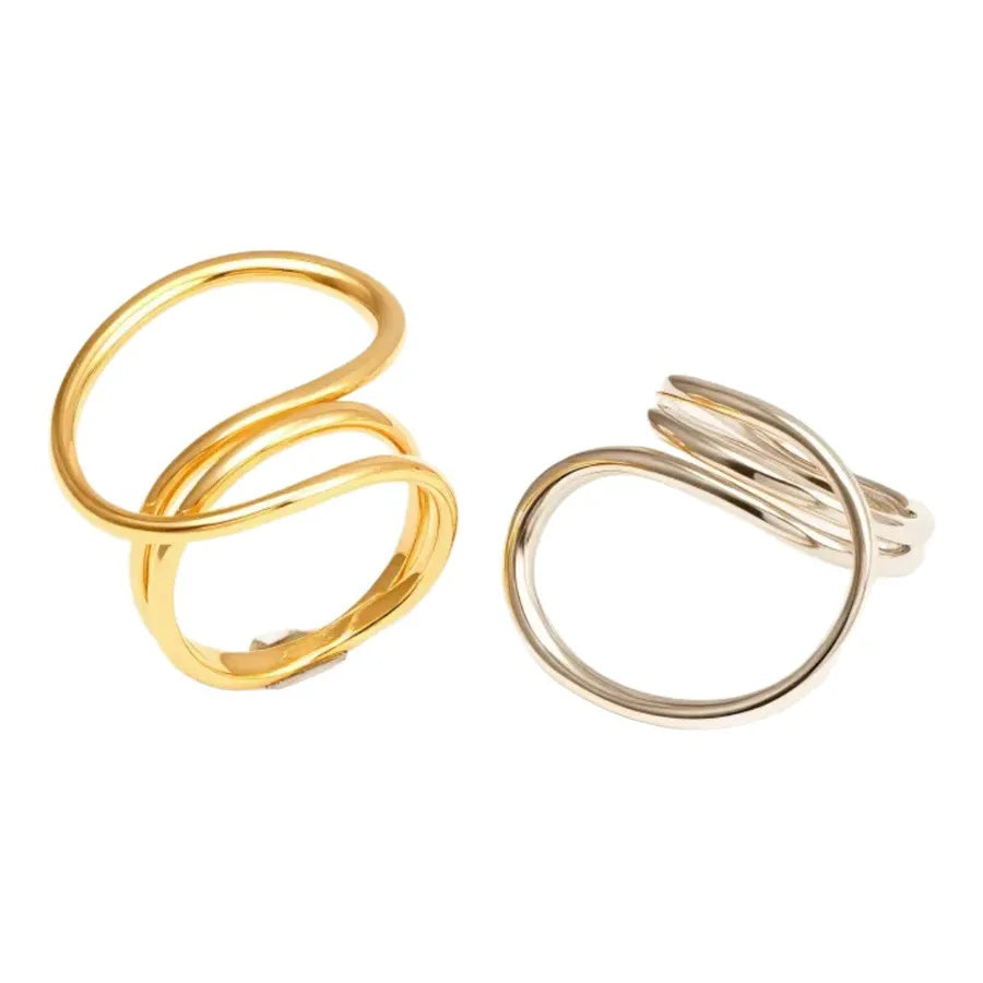 Geometric Twisted Stainless Steel Ring