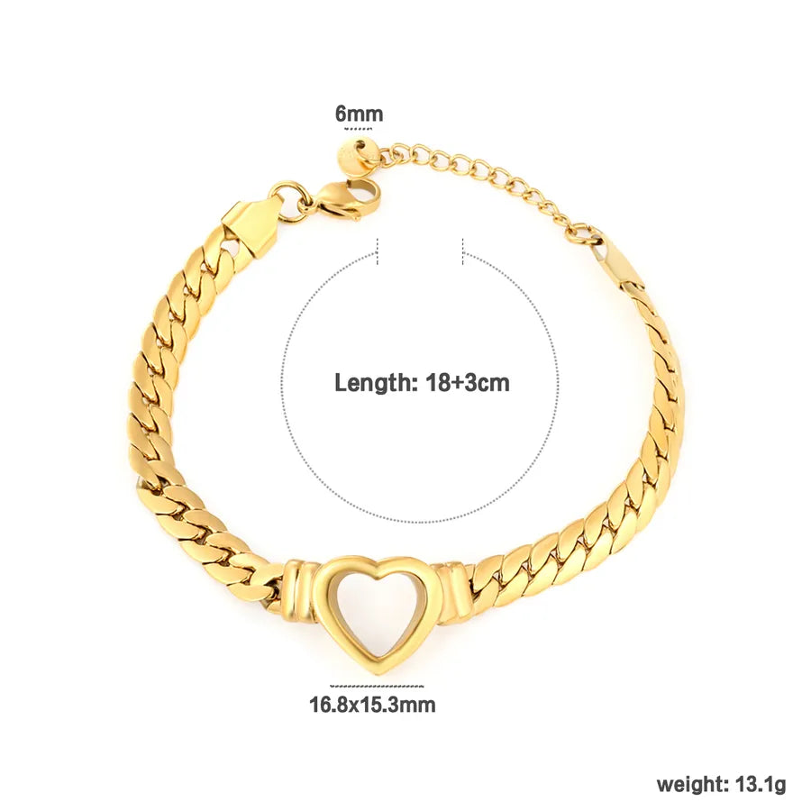 18K Gold Hollow Heart Bracelet for Women BR286201G