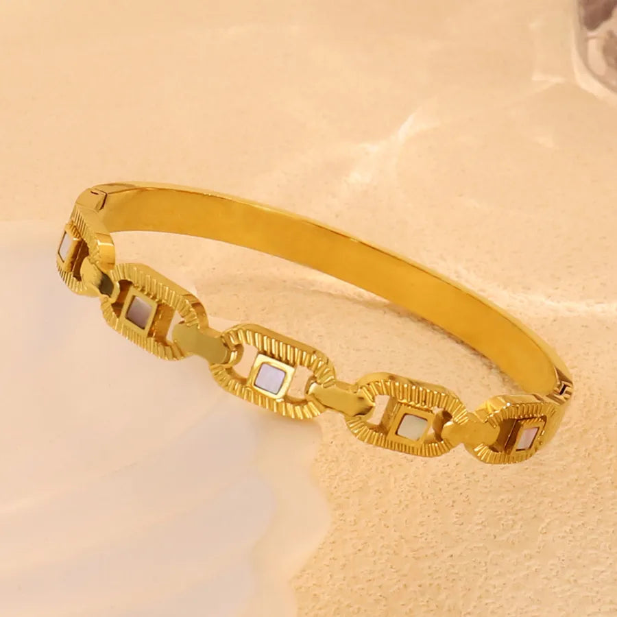 18K Gold Plated Star & Snake Stainless Steel Bracelet Average Size Gold Style 7