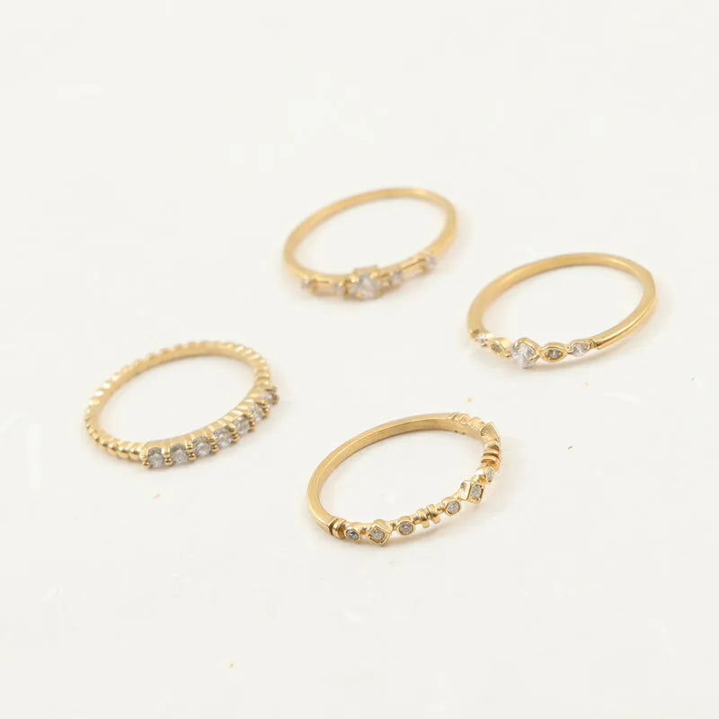 18K Gold Plated Zircon Titanium Steel Ring