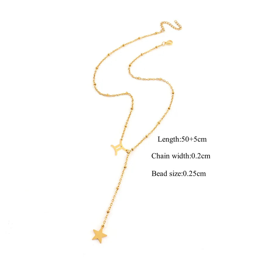 Gold Constellation Pendant Necklace – Stainless Steel Gold Gemini