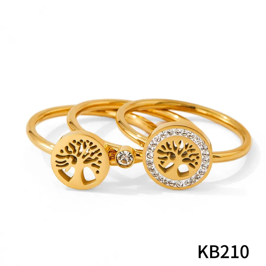Tree of Life Stainless Steel Ring for Women KB210 Gold