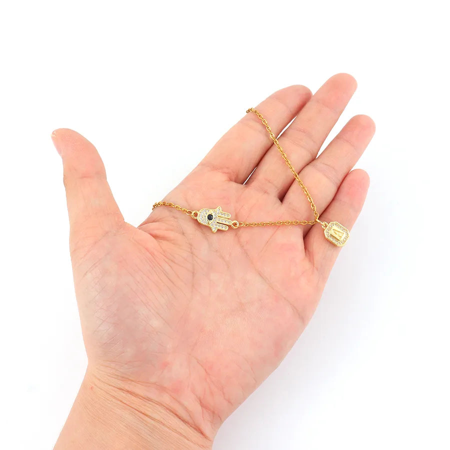 Gold Hand of Fatima Pendant Necklace