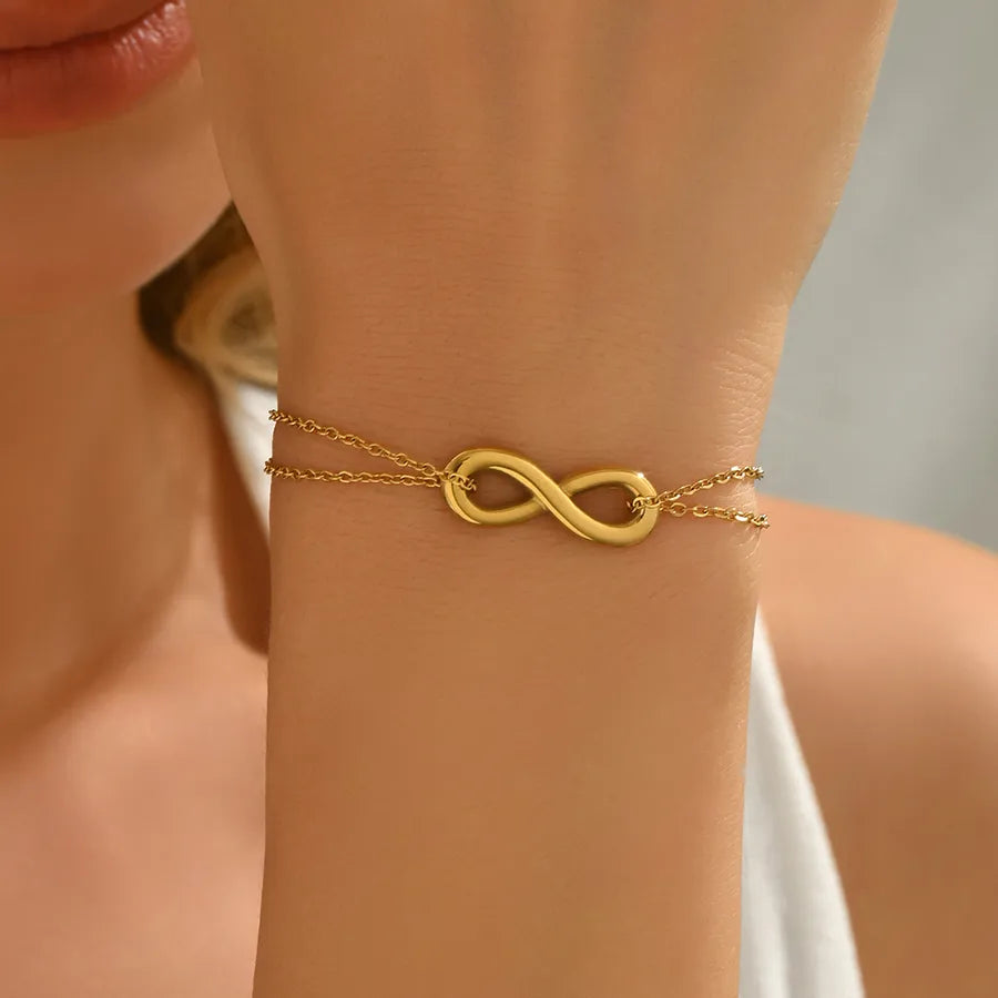 Double Layer Infinity Bracelet – Gold Plated