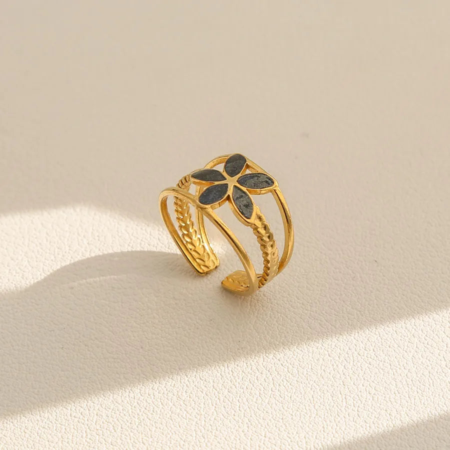 French Vintage Open Ring in Gold Stainless Steel 128