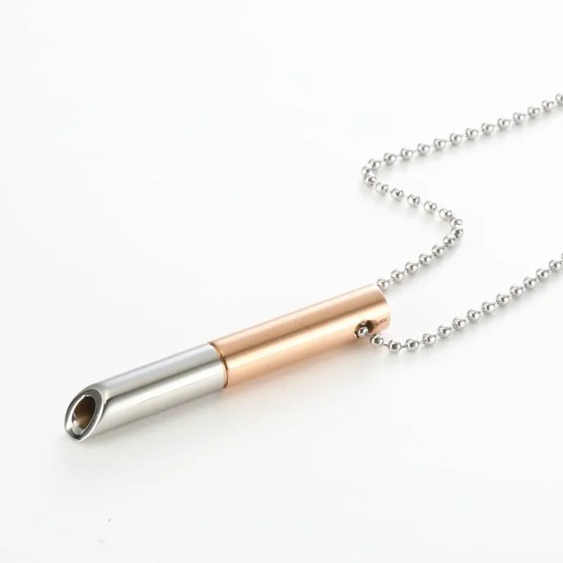Stainless Steel Breathwork Pendant Necklace Rose Gold