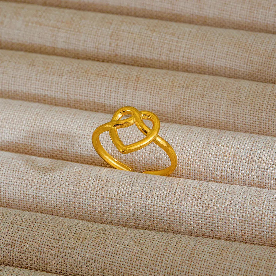 Adjustable 18K Gold Stainless Steel Ring 308
