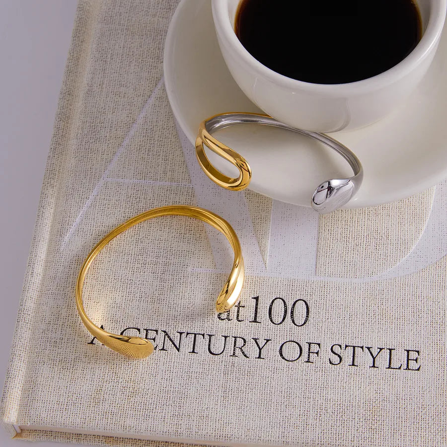 18K Gold PVD Geometric Stainless Steel Bangle