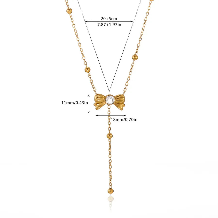 Elegant Butterfly Knot Y Necklace for Women G9127445 18k