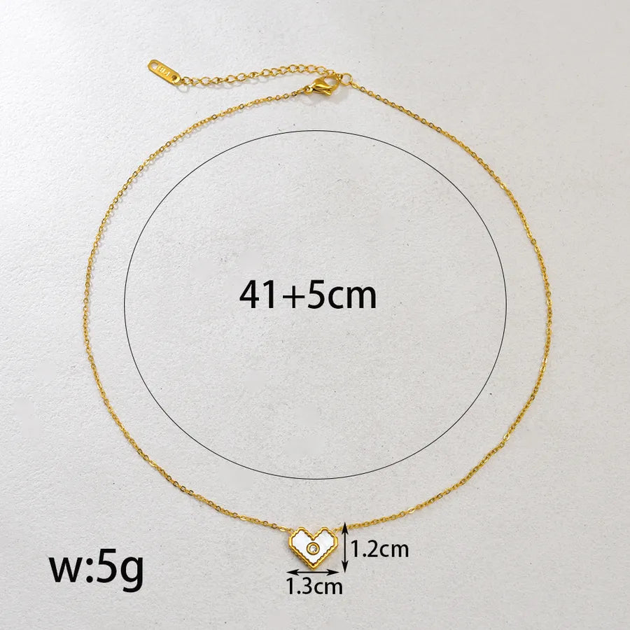 Gold Heart Shell Pendant Necklace for Women