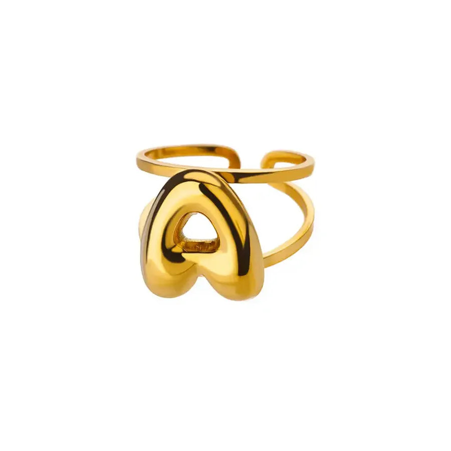 18K Gold PVD Geometric Stainless Steel Open Ring 11
