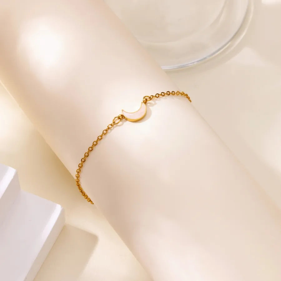 18K Gold Moon Flower Stainless Steel Bracelet