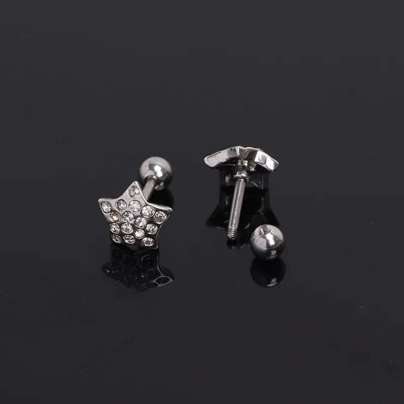 Gold Star Stainless Steel Stud Earrings