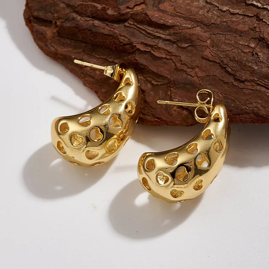 Gold Twisted Rhinestone Hoop Earrings Needle Thickness: 0.8mm B (24.5x13mm) 1 Pair Package
