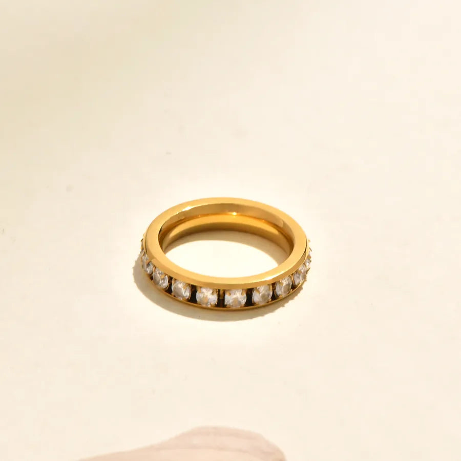 Gold Plated Geometric Heart Zircon Ring 5772901