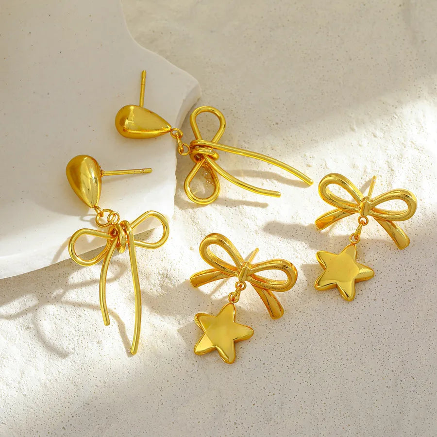 18K Gold Plated Butterfly Star Stud Earrings