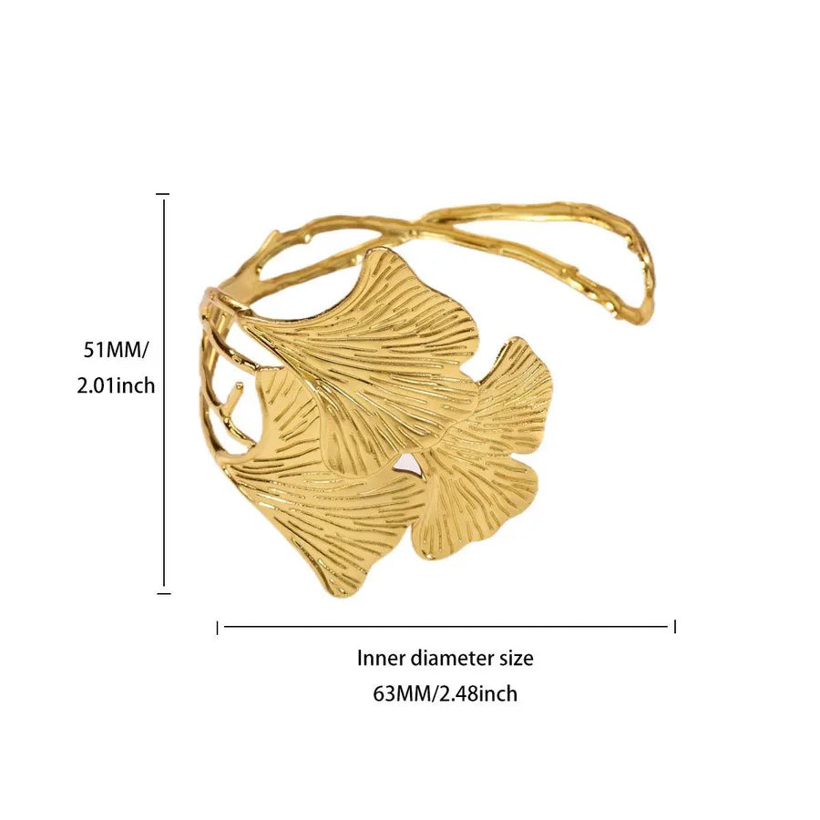 Gold Plated Geometric Wide Cuff Bracelet B2086G