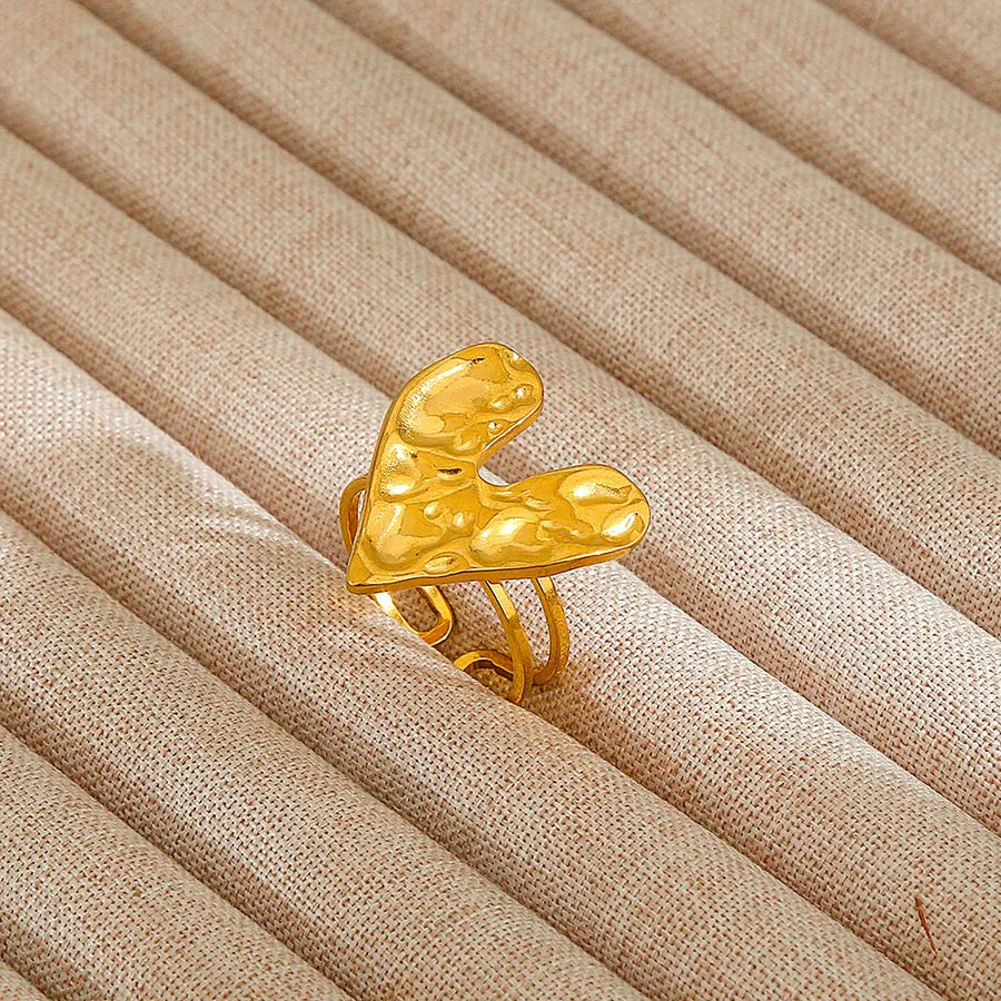 Heart Pattern Stainless Steel Ring 49