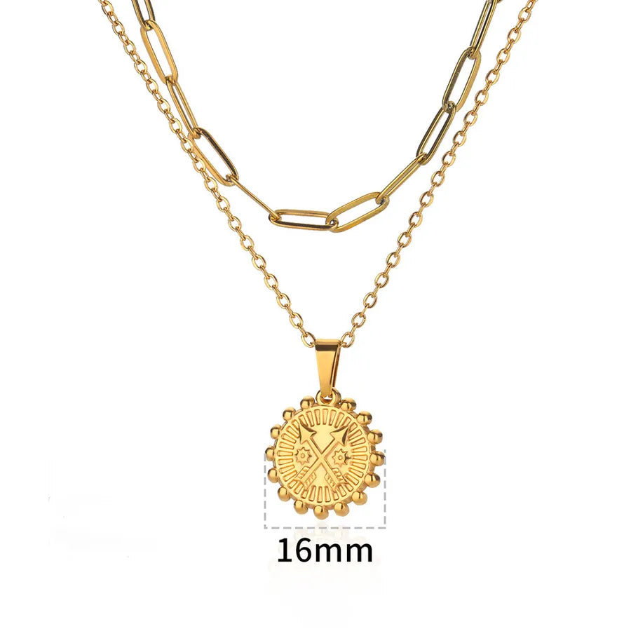 18K Gold Plated Geometric Pendant Necklace 3