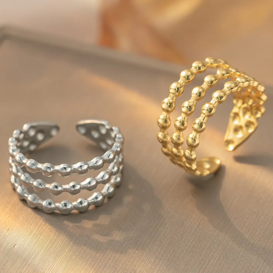 Geometric Titanium Steel Open Ring