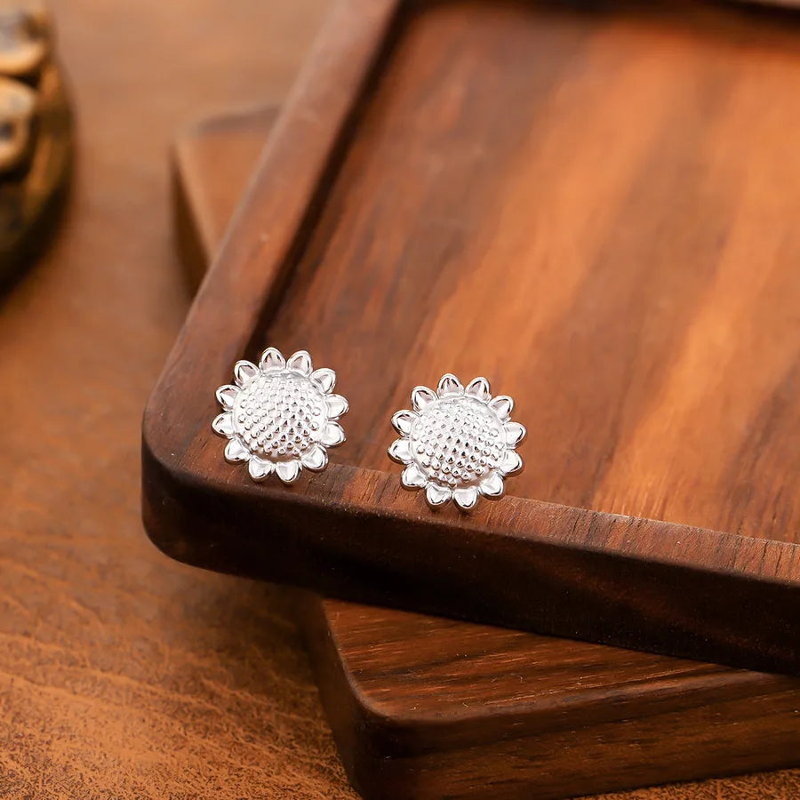 Vintage Sunflower Half Stud Earrings 4#【E1603-B】-Single Earring