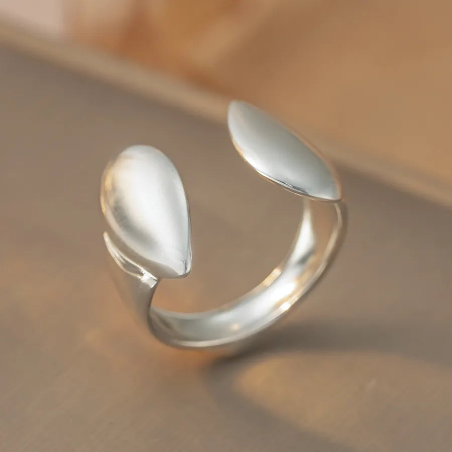 Geometric Titanium Steel Open Ring K364 Steel Color Ring Open