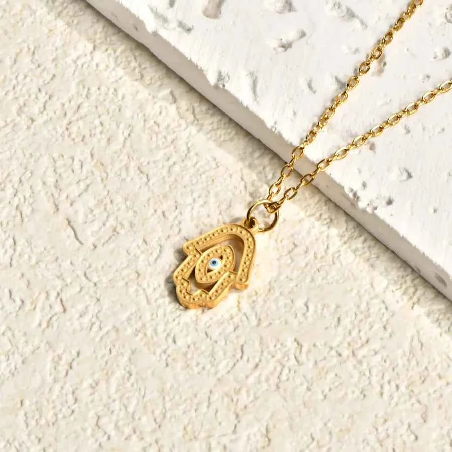 Gold Devil's Eye Pendant Necklace – Vintage Style