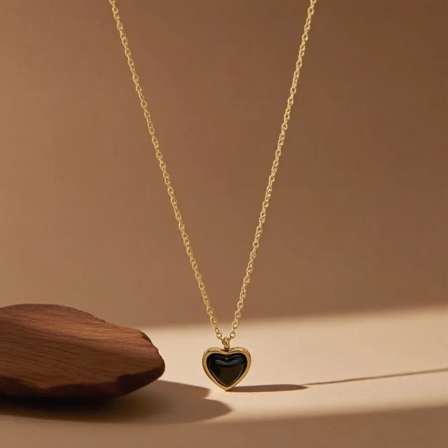 Titanium Steel Heart Pendant Necklace