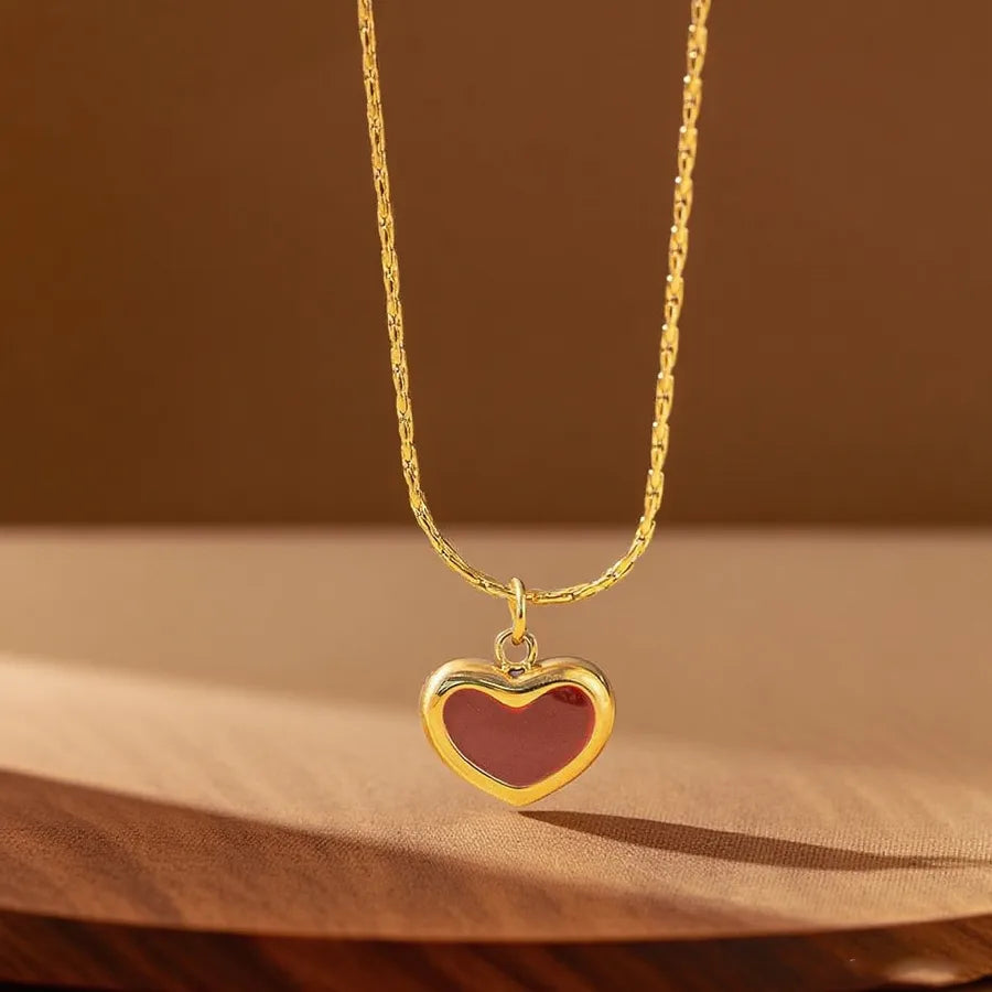 Titanium Steel Heart Pendant Necklace