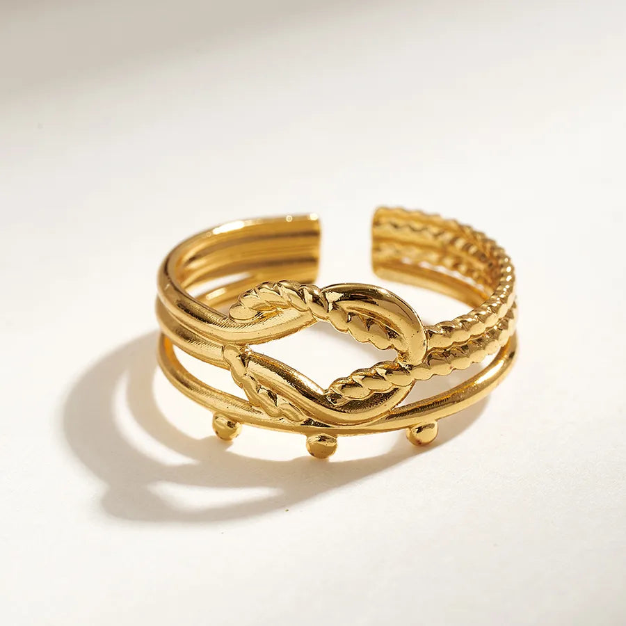 Gold Plated Stainless Steel Open Ring for Women