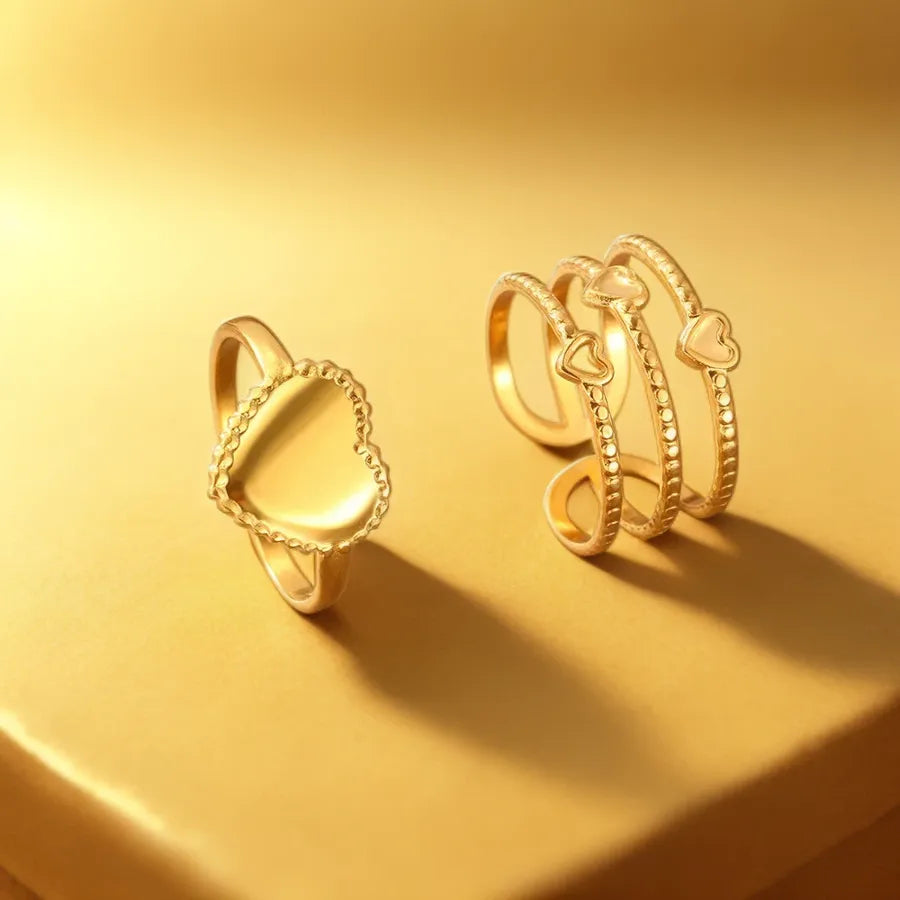 Adjustable Gold Stainless Steel Open Ring