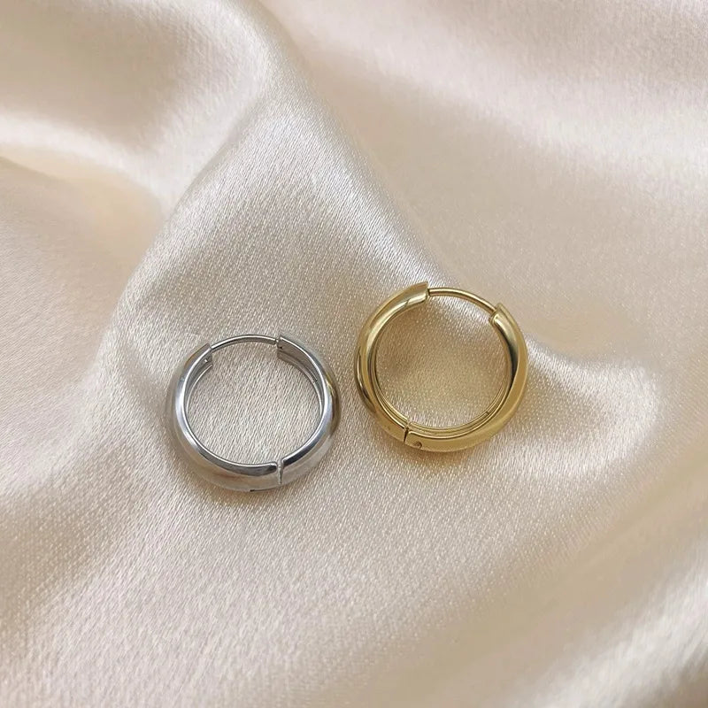 Elegant Titanium Steel Hoop Earrings