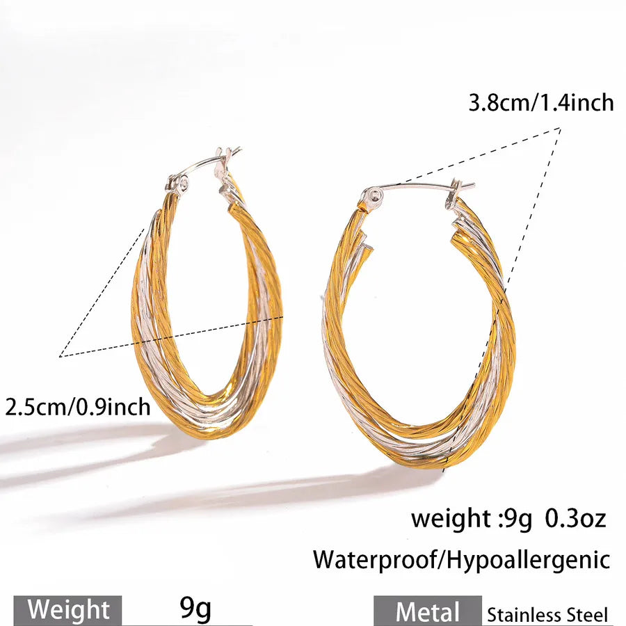 Gold & Silver Gradient Stainless Steel Earrings
