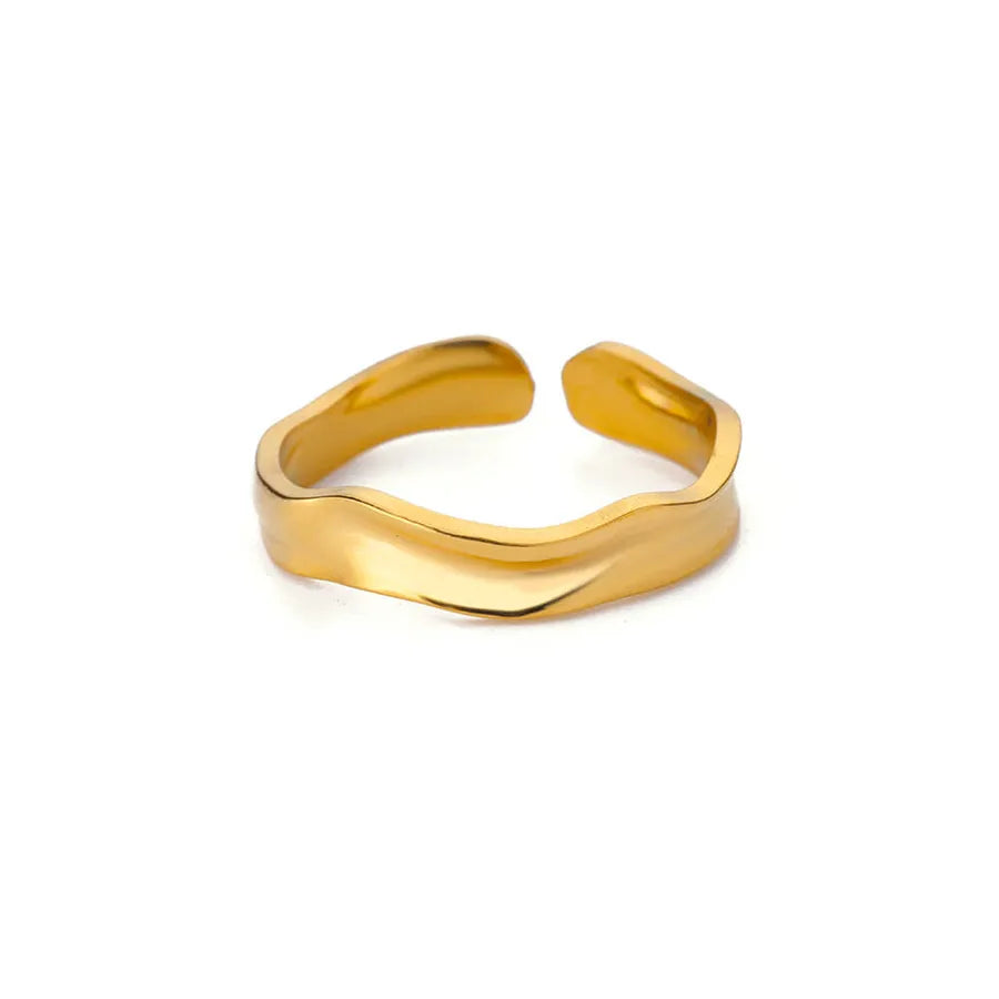 Minimalist 18K Gold Stainless Steel Ring 1
