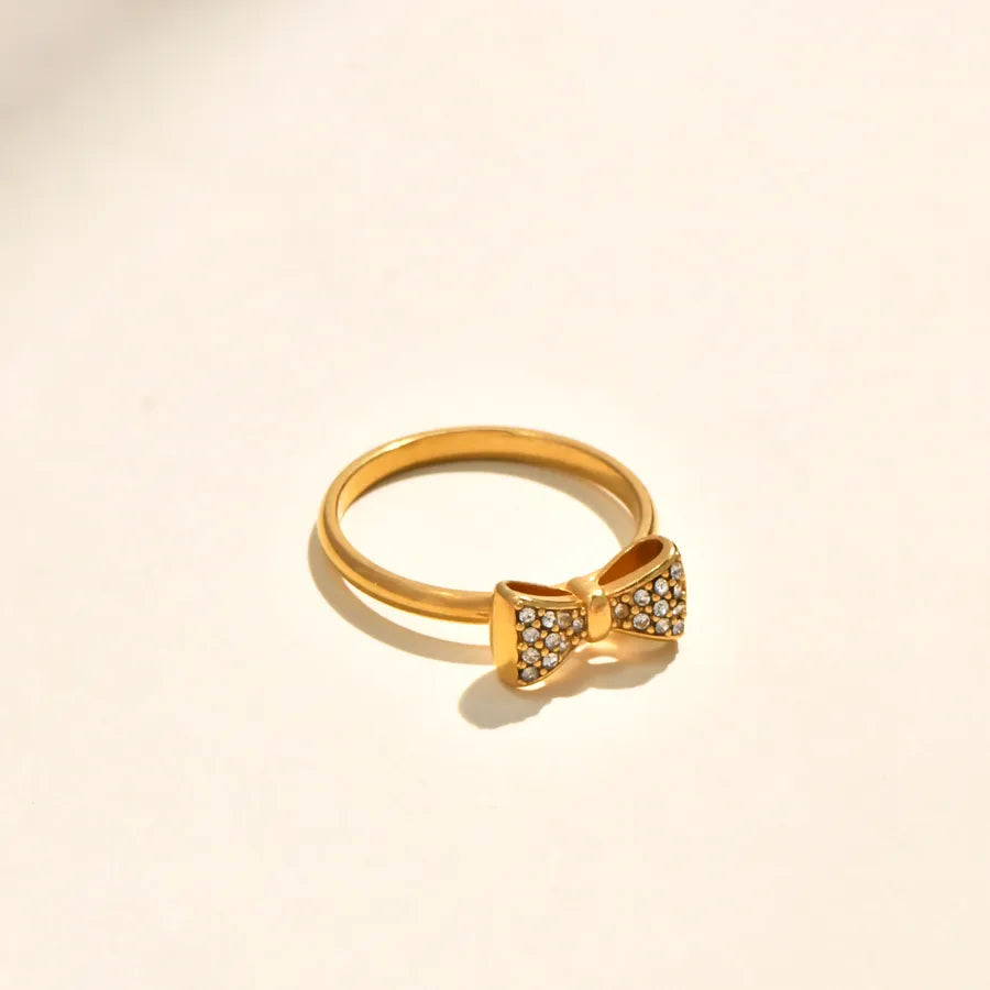 18K Gold Butterfly Knot Titanium Ring