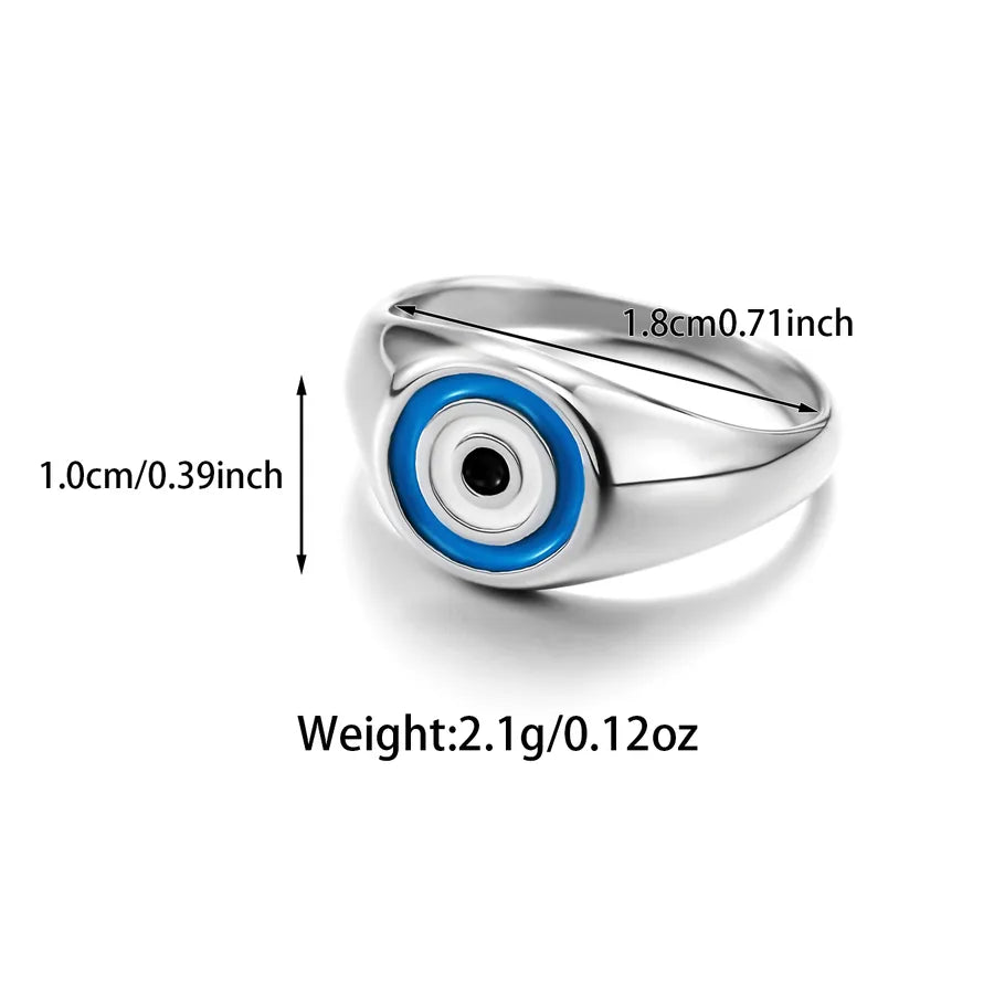 18K Gold PVD Devil's Eye Stainless Steel Ring R00936S-1-8