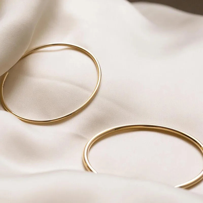 18K Gold Plated Geometric Titanium Bangle