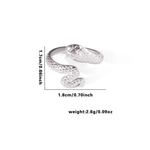Titanium Steel Fish Tail Ring for Women Adjustable Opening TYR0369$
