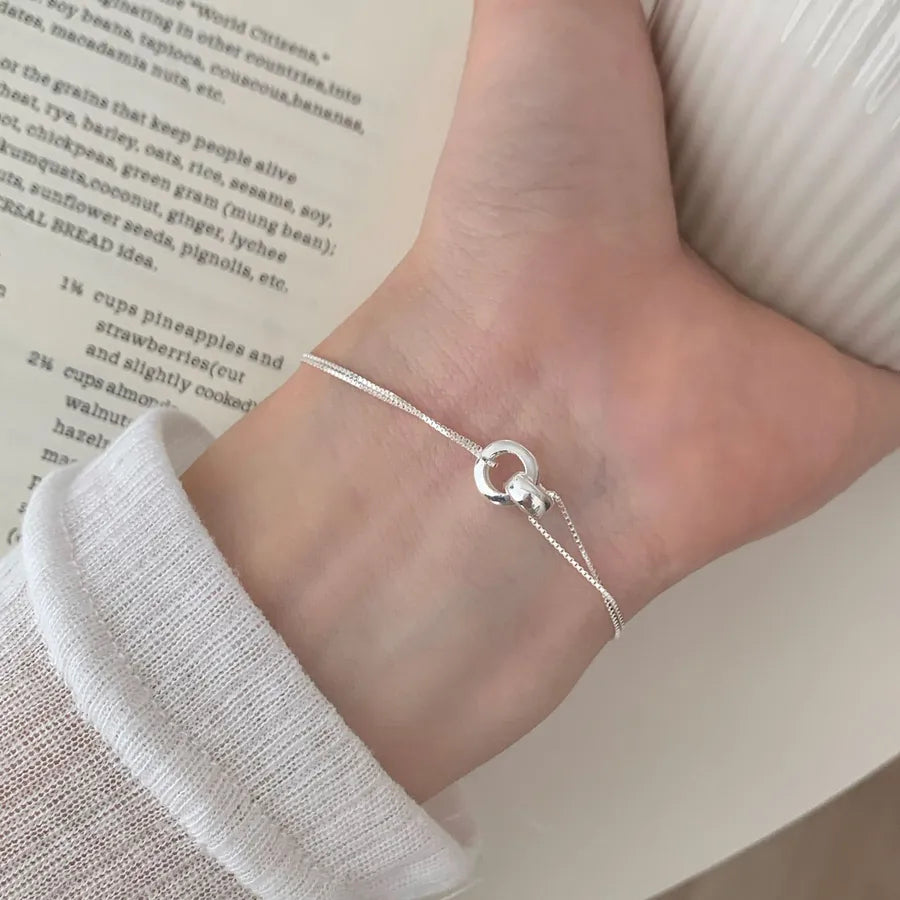 Sterling Silver Double Ring Bracelet