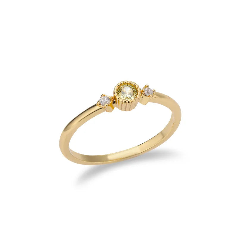 Gold Heart Zircon Ring for Women JZ1910G-11-Nov