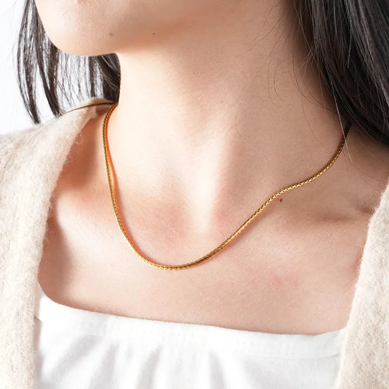 Titanium Steel Snake Bone Fox Tail Necklace