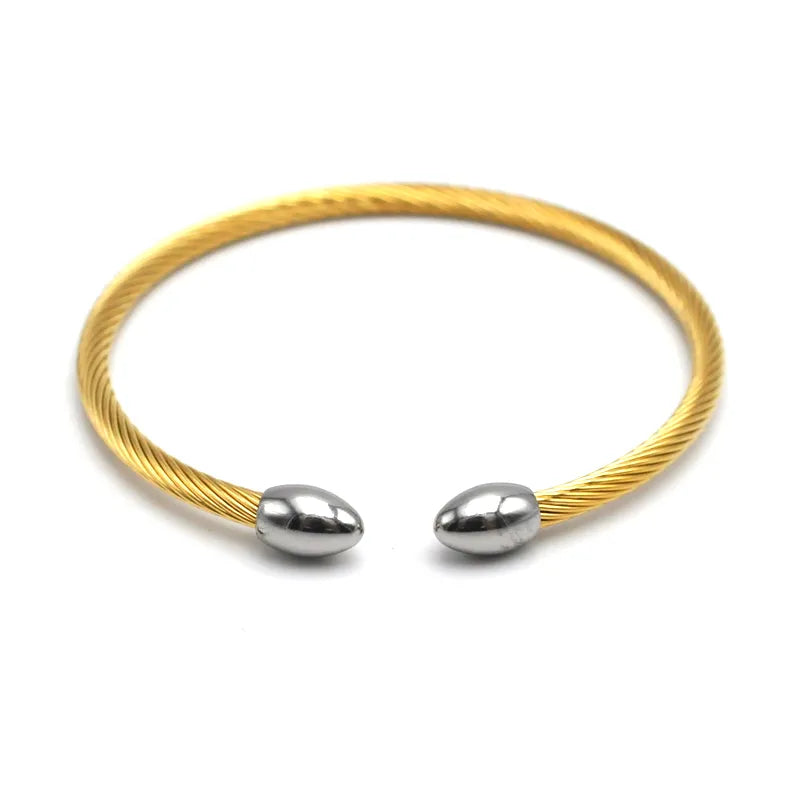 3mm Titanium Steel Rope Bracelet – Gold Plated