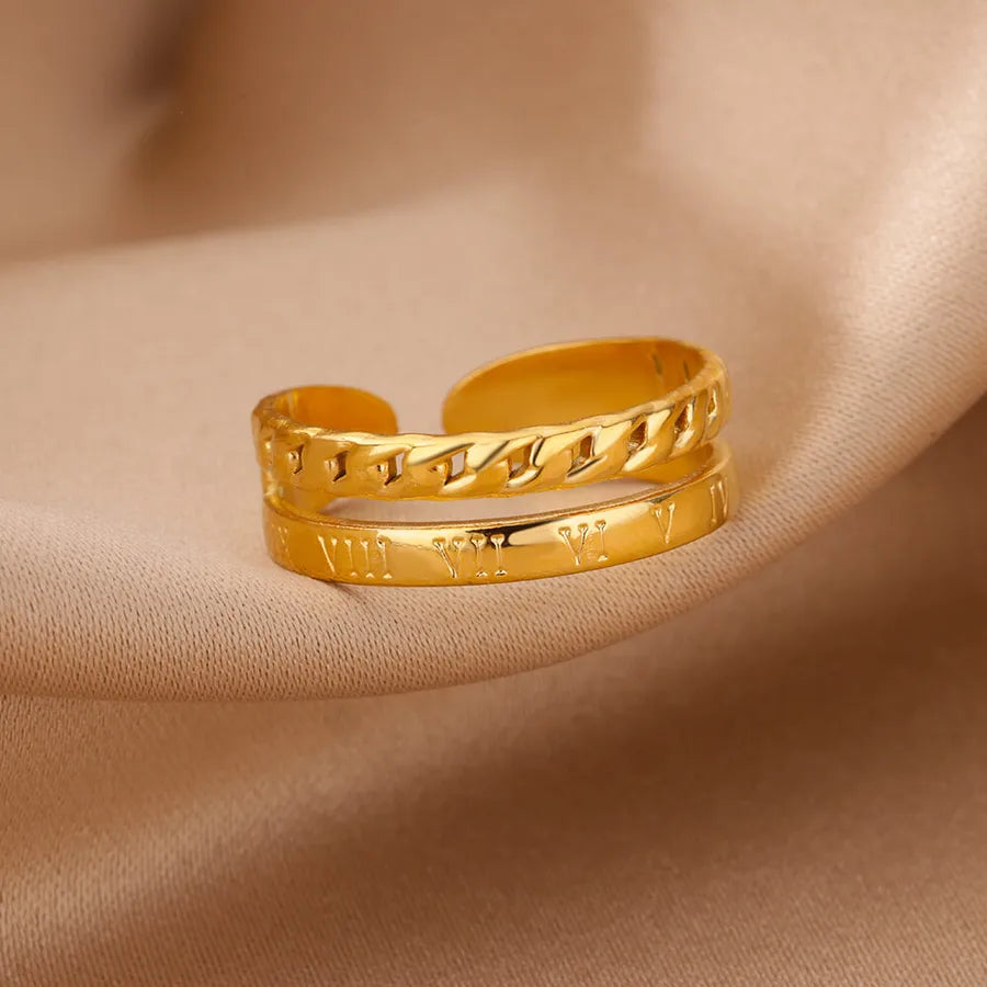 18K Gold Plated Stainless Steel Open Ring