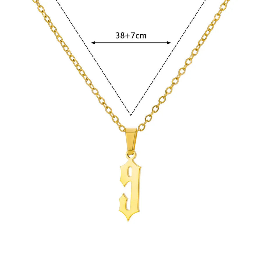 18K Gold PVD Geometric Pendant Necklace N06064G-9