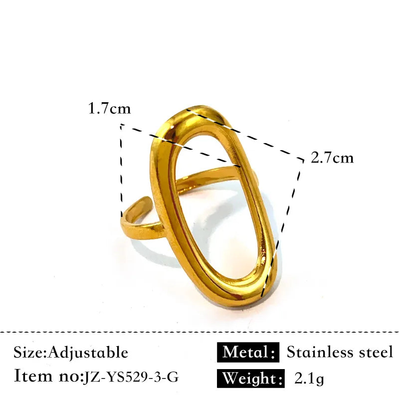 Unisex Geometric Titanium Steel Gold Ring