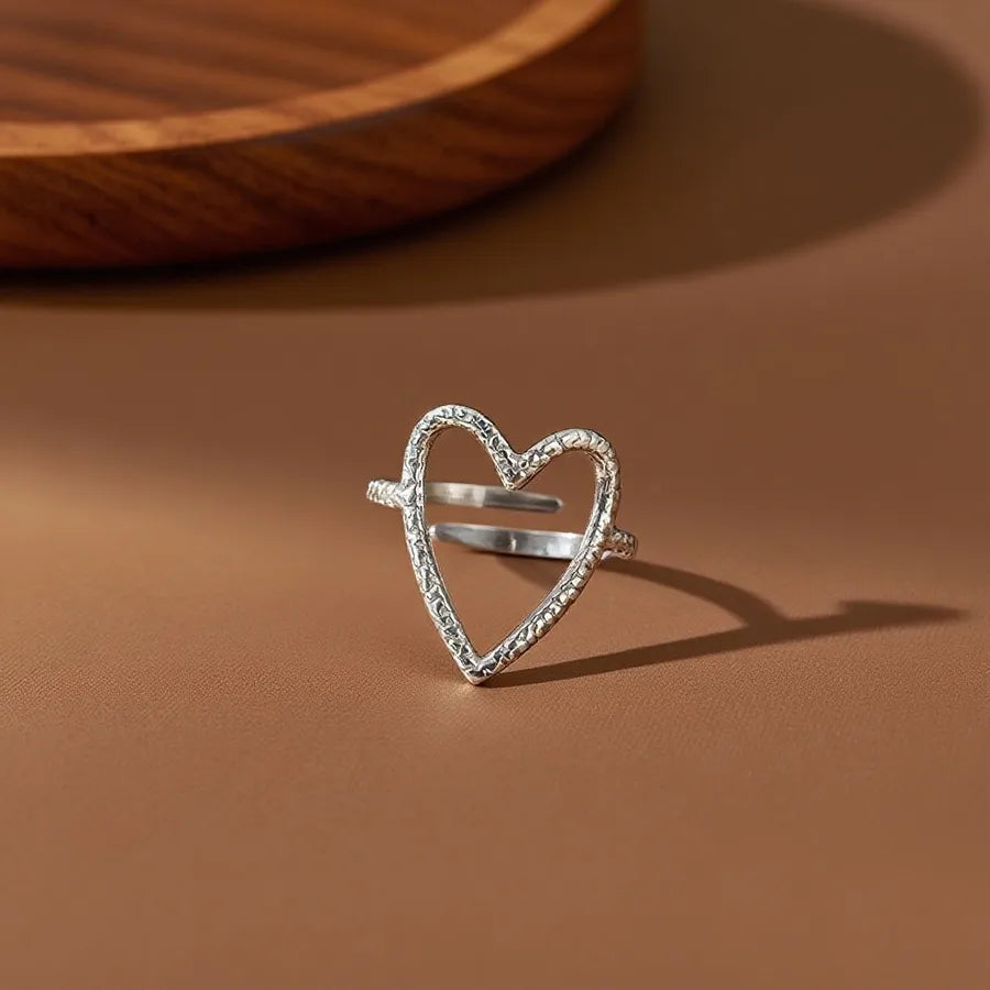 Stainless Steel Geometric Ring Set for Women Z091-Love-Ring-Steel Color