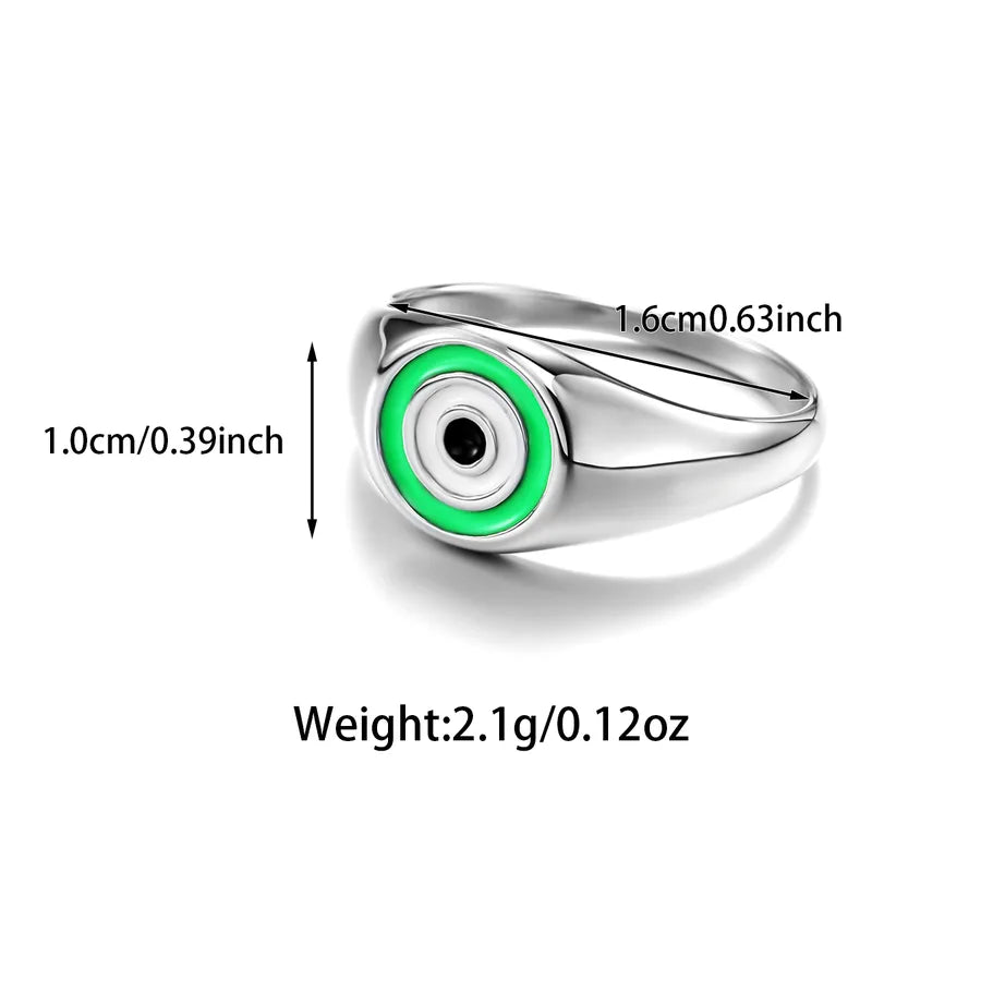 18K Gold PVD Devil's Eye Stainless Steel Ring R00936S-2-8