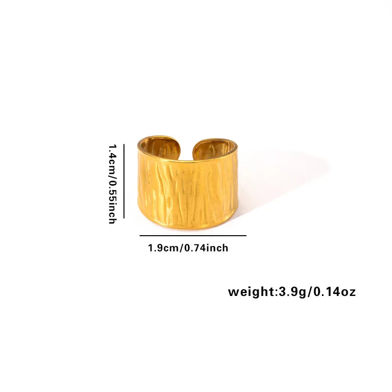 18K Gold Plated Titanium Steel Open Ring Adjustable Opening TYGR0172