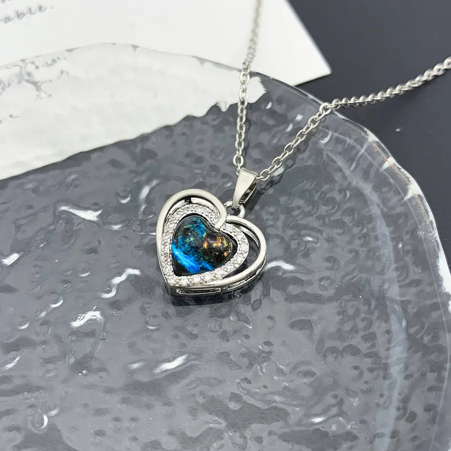 Blue Sky Star Pendant Necklace – Gold Plated XL2251 Heart Planet Necklace Silver