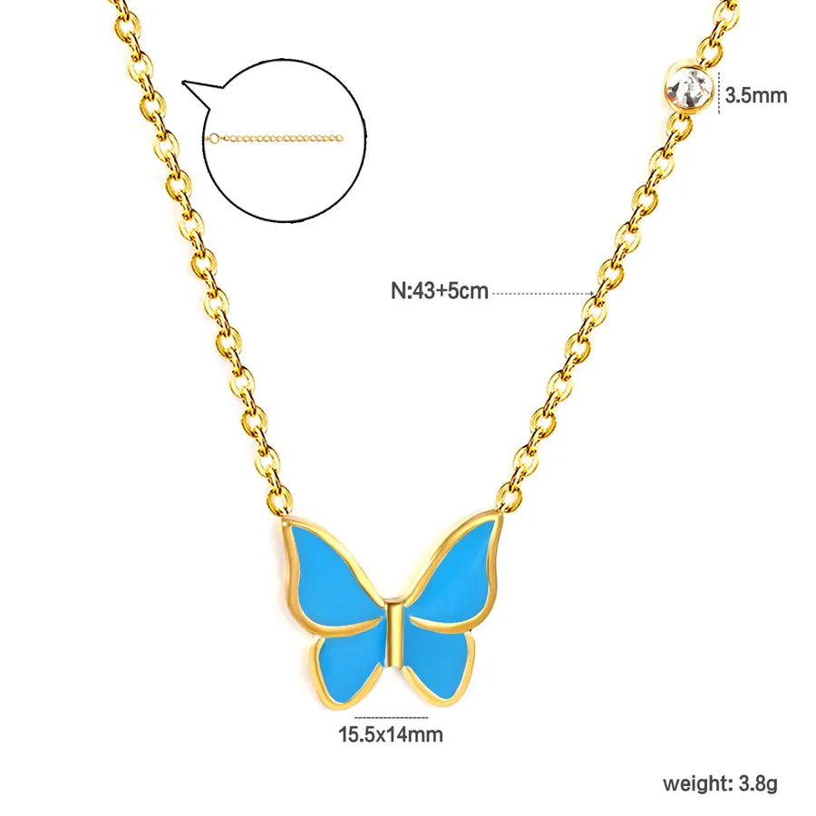 Gold Butterfly Pendant Necklace NE2E240KG